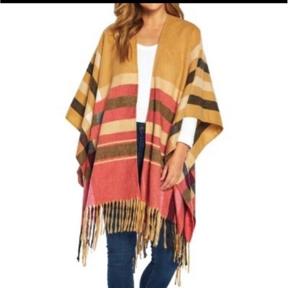 NWT Woolrich Southwestern Fringe Blanket Wrap Poncho - Picture 1 of 5